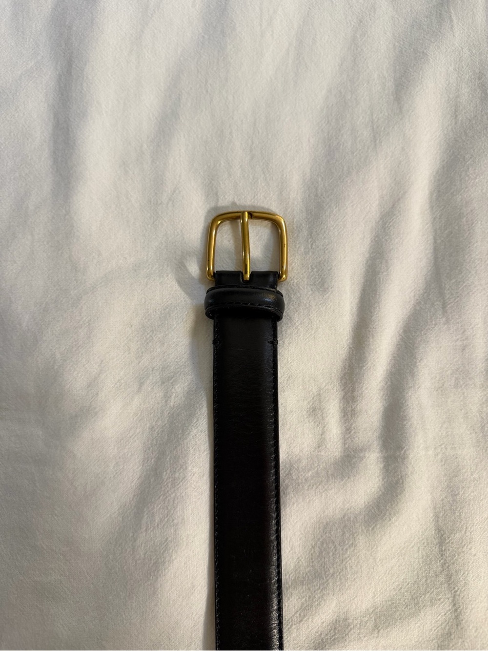 Essential Solid Brass Leather Belt